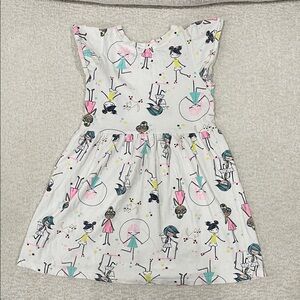 GAP Kids Dress with Playful Print - White and Pink